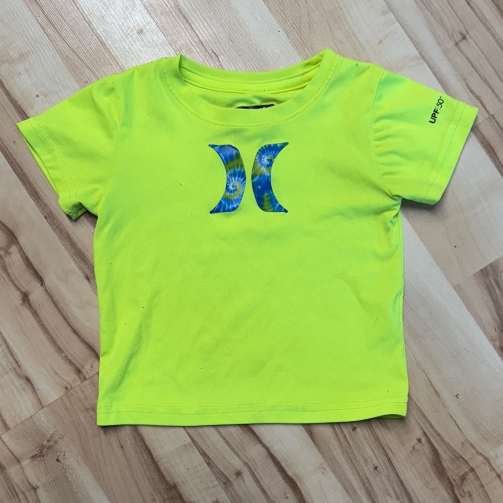 Hurley Neon Lime Short Sleeve Kids Logo Tee